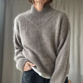 [Вяжи.ру] Свитер с высокой V горловиной спицами сверху High V Loop Sweater (Other Loops)